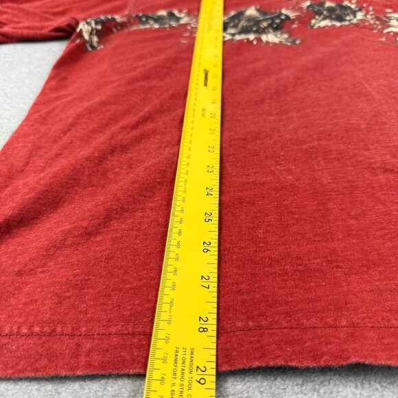 Vintage 90s Roper Bull Graphic Polo Shirt Mens L Rust Red Western Cowboy Rodeo - Picture 8 of 12